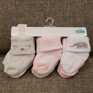 Carter's Baby Girl Socks 0-3 months NWOT